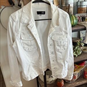 Kut from the Kloth White Denim Jacket with Button Front